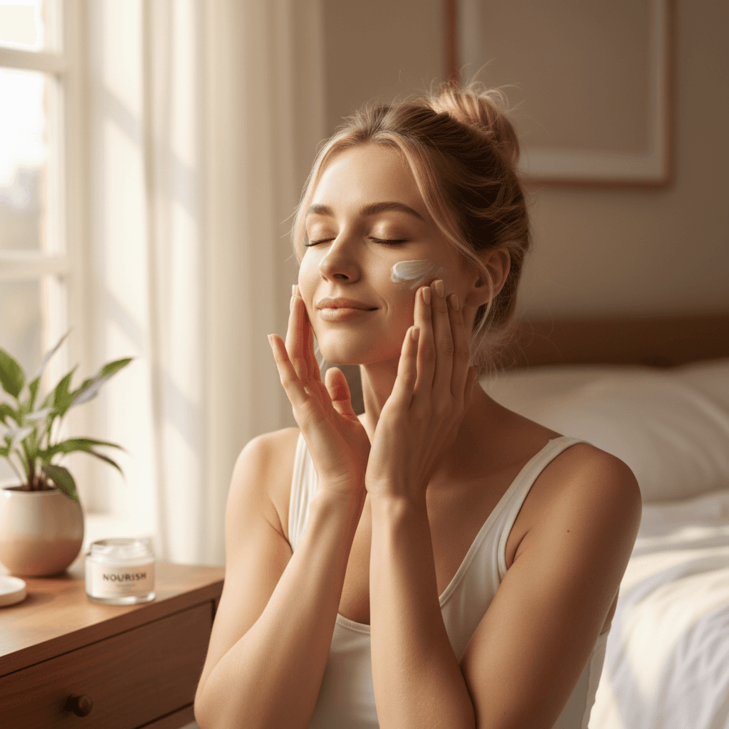 Skincare product being applied